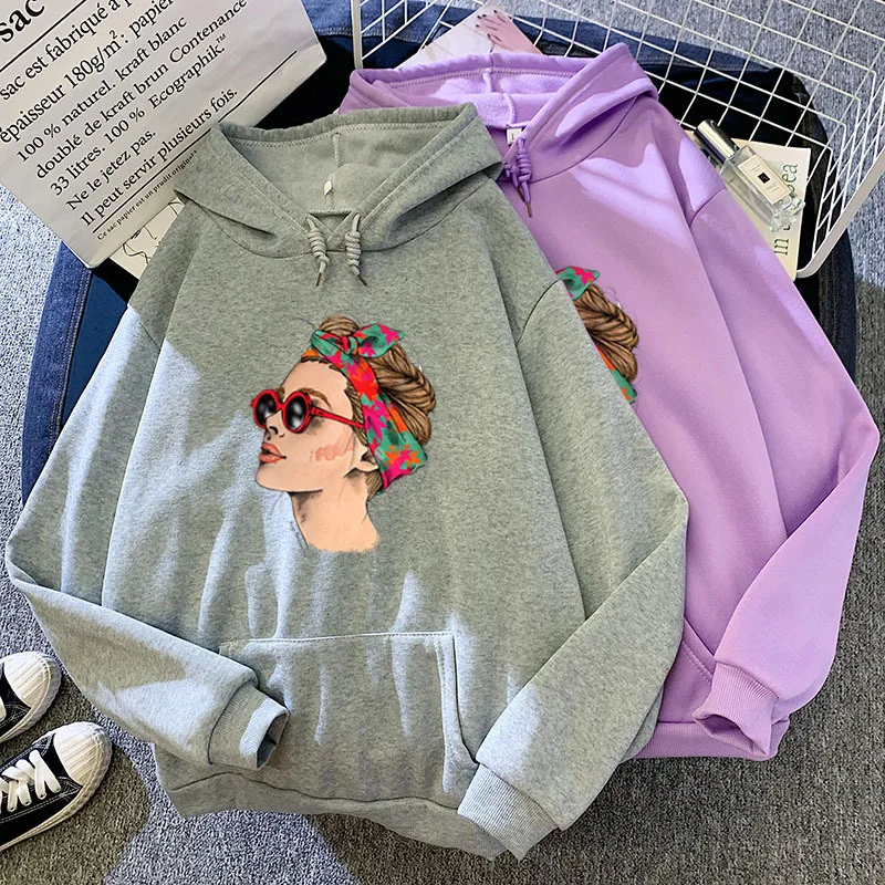 Fashion Printed Hoodies for Women Streetwear Hooded Autumn and Winter Sweatshirt Clothes Oversized Sweetshirt Hoodie