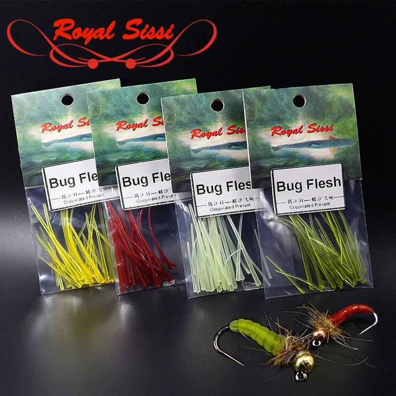 

Royal Sissi 24strips/pack tapered rubber strips nymph body wrap Bug Flesh 4optional colors jig nymph hook fly tying materials