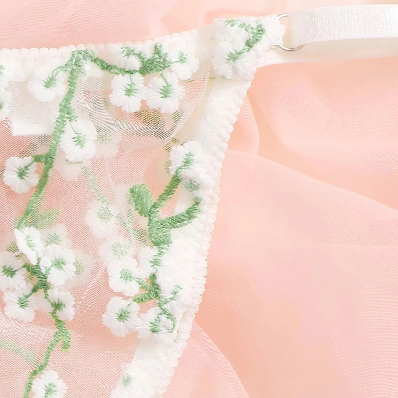 

New Women'S Lace Lenceria Embroidered Underwear Gather Bra And Panty Set Thin Mesh See-Through Sexy Erotic Lingerie Thong Set