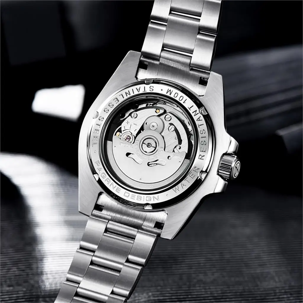 

2021 neue PAGRNE DESIGN Top Marke Mnner Automatische Mechanische Uhr PAGANI Wei Uhr Edelstahl Wasserdichte Uhr reloj hombre