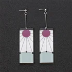 Модные Акриловые висячие серьги из аниме клинок призрака для женщин и мужчин, косплей-бижутерия, распродажа