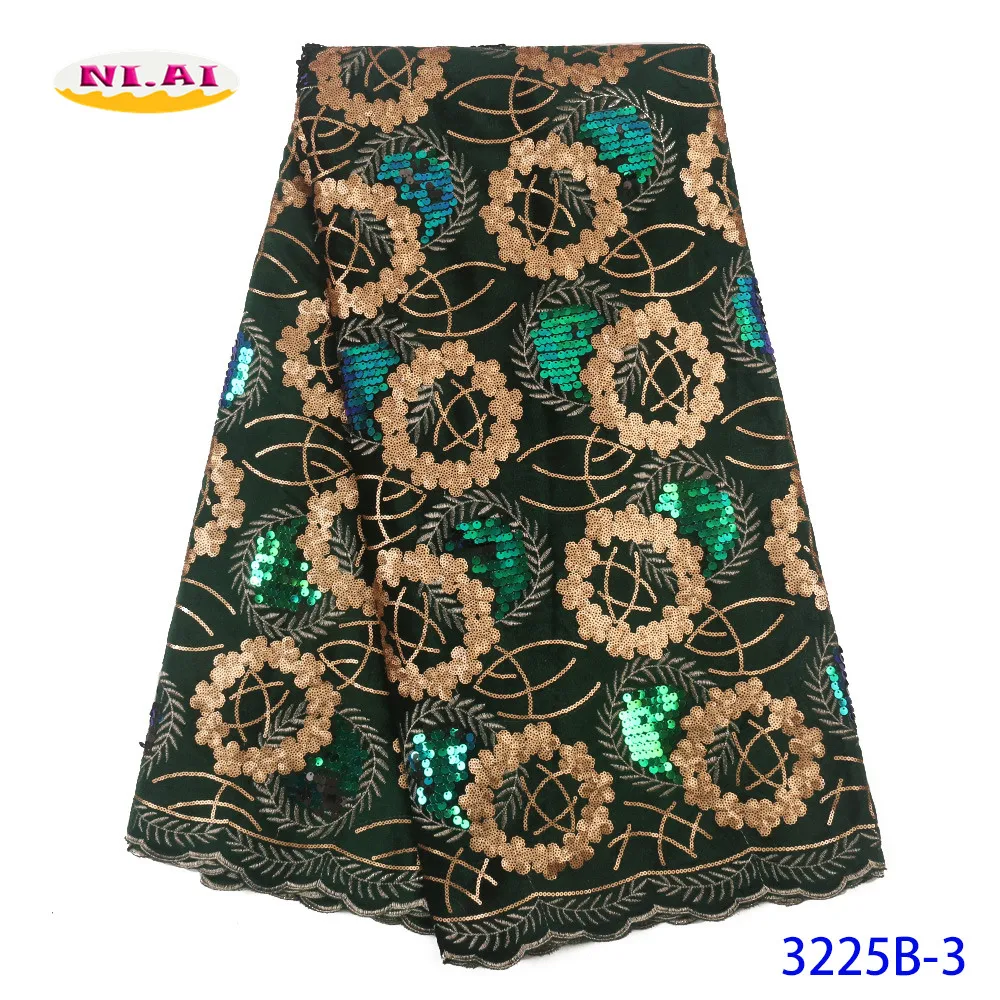 Новейшая зеленая Тюлевая кружевная ткань 2020 бархатная вышитая для женщин лента