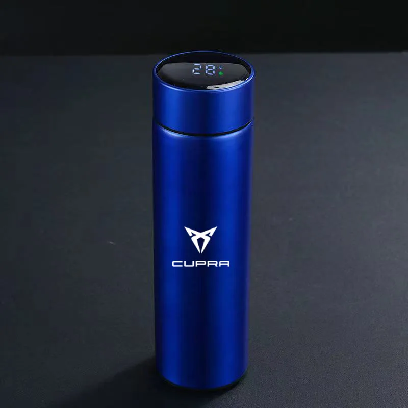 

500ML Intelligent Display Temmperature engraving car logo Stainless Steel Vacuum Water Cup For DS kia seat opel Renault maserati