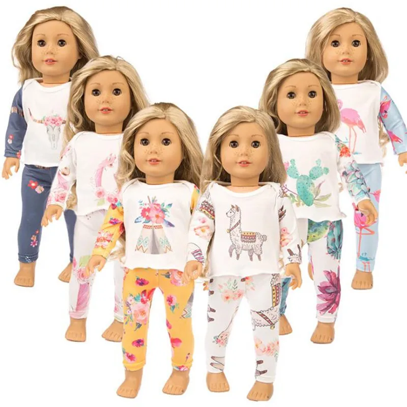 Born New Baby Fit 18 дюймов 43 см Одежда для куклы кукла Пижама кактус единорог Фламинго