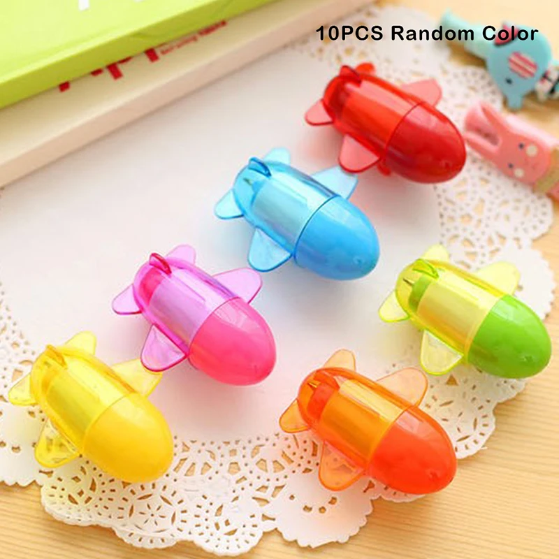 

10pcs Retractable Plane Ball Point Pen Keychains Office School Stationery Pens