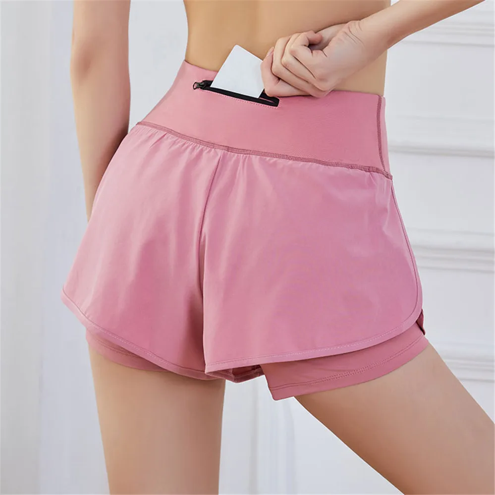 

Summer Yoga Shorts Women Quick Dry Shorts 2 In 1 Marathon Gym Loose Sport Shorts Breathable Running Training Shorts Outdoor