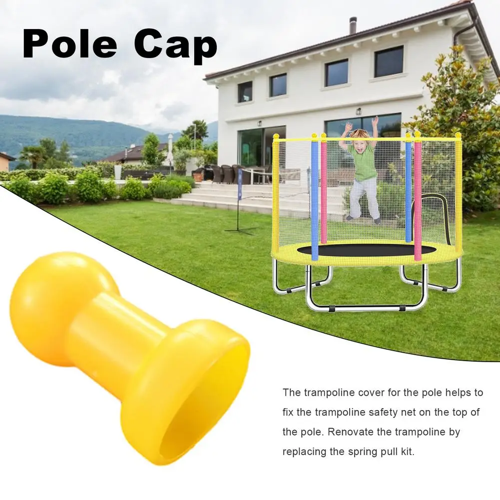 

Plastic Yellow Pole Cap With Thumb Screw Pole Caps Steel Pipe Top Cover For Children Trampoline Tube Safety Accessories