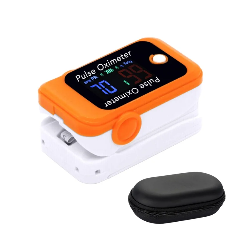 Orange and Box OLIECO Android iOS Bluetooth 4,0 пальцевой Пульсоксиметр точный умный бытовой ребенок взрослый приложение Oximetro pulso оранжевый серый PR - Цвет: Orange and Box