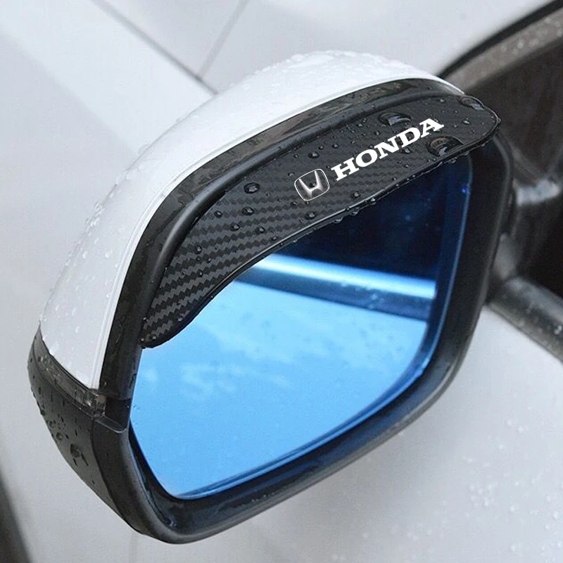 

2PCS Carbon Fiber Car Side Rear View Mirror Rain Eyebrow Visor Rain For Honda logo CRV Pilot Accord Civic Fit Jazz HRV