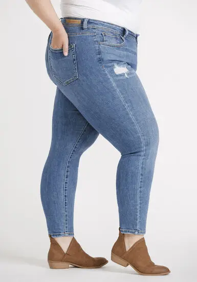 

Women casual light color high waist jeans ripped hole pencil pants custom logo print on product and package from 1pc dropship