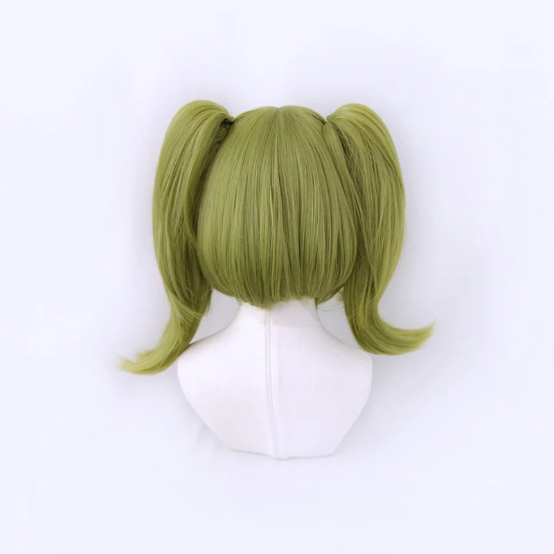 Парик для косплея Game Danganronpa Monaka Monaca Towa парик Dangan Ronpa зеленый зажим конского хвоста
