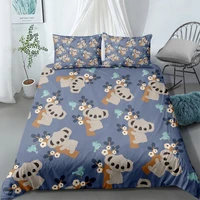 cute cartoon koala duvet cover queen king size bedding set children boys girls comforter cover pillowcase 3d printed bedspread