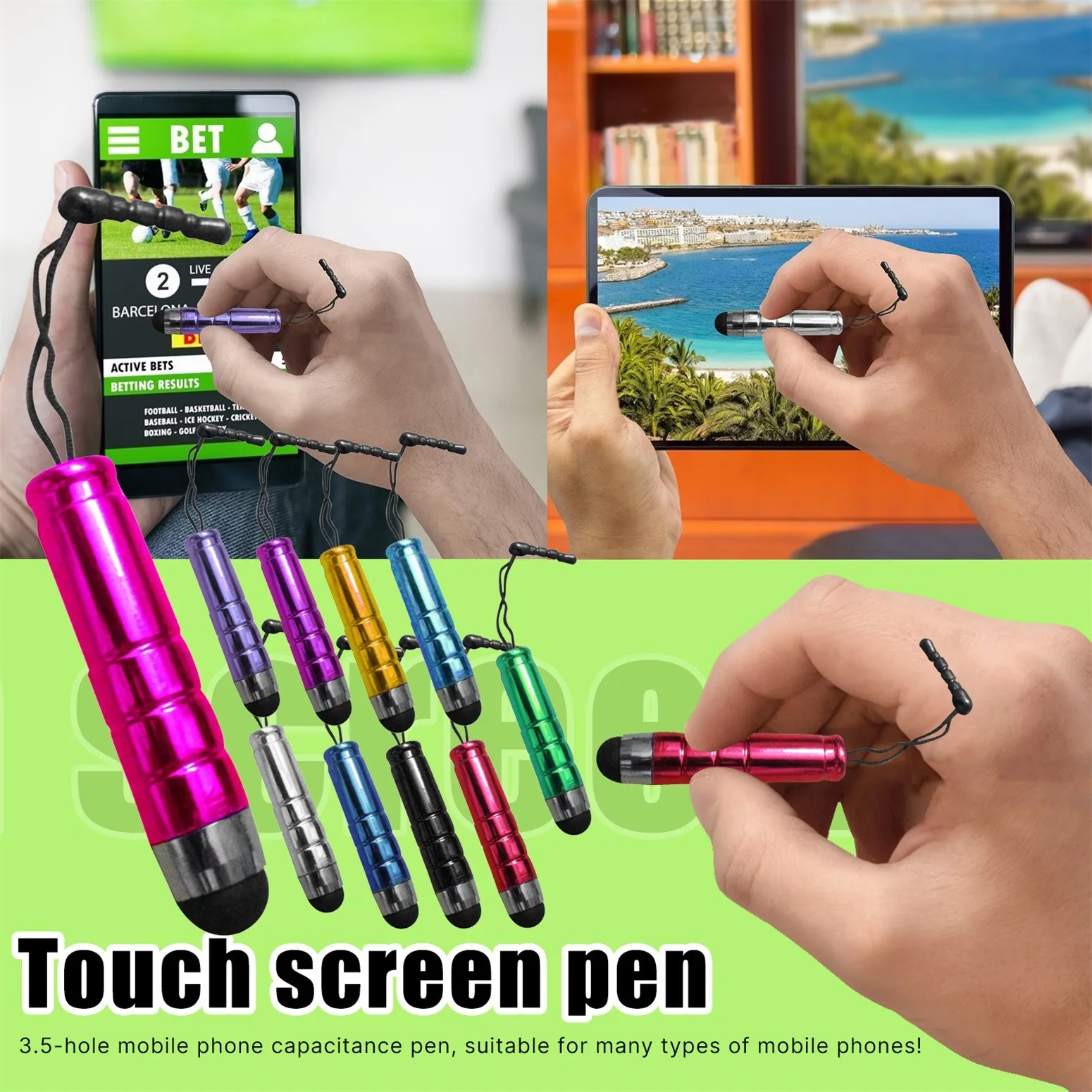 

Стилус для емкостного экрана с пластиковой вилкой 3,5 мм, подходит только для электронных устройств с емкостным экраном