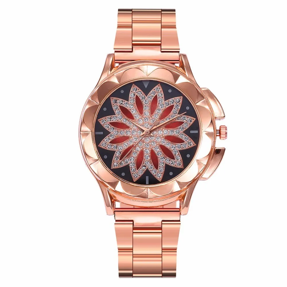 Горячая Мода Женщины разноцветный из нержавеющей стали Клевер на удачу часы