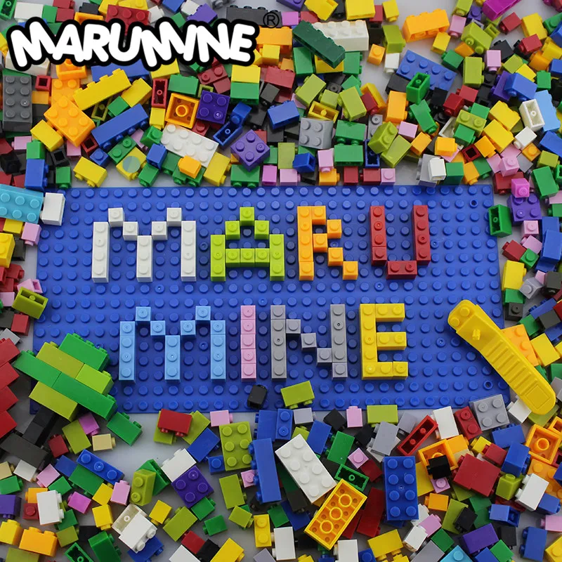 

MARUMINE 1000PCS Classic Building Bricks Set Compatible with Decool Enlighten Blocks Pixel Cube Baseplate Model Toys Kids Gift