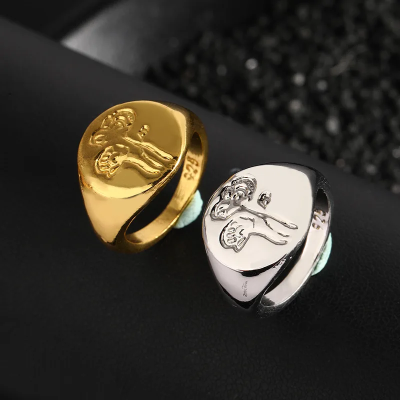 

New Fashion Carved Dandelion Pattern Ring Personality Ladies Casual Wedding Party Romantic Flower Ring Jewelry