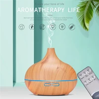 humidifier aromatherapy for home 550ml wood grain aroma diffuser 7 color changing led light freshener breather mist generator