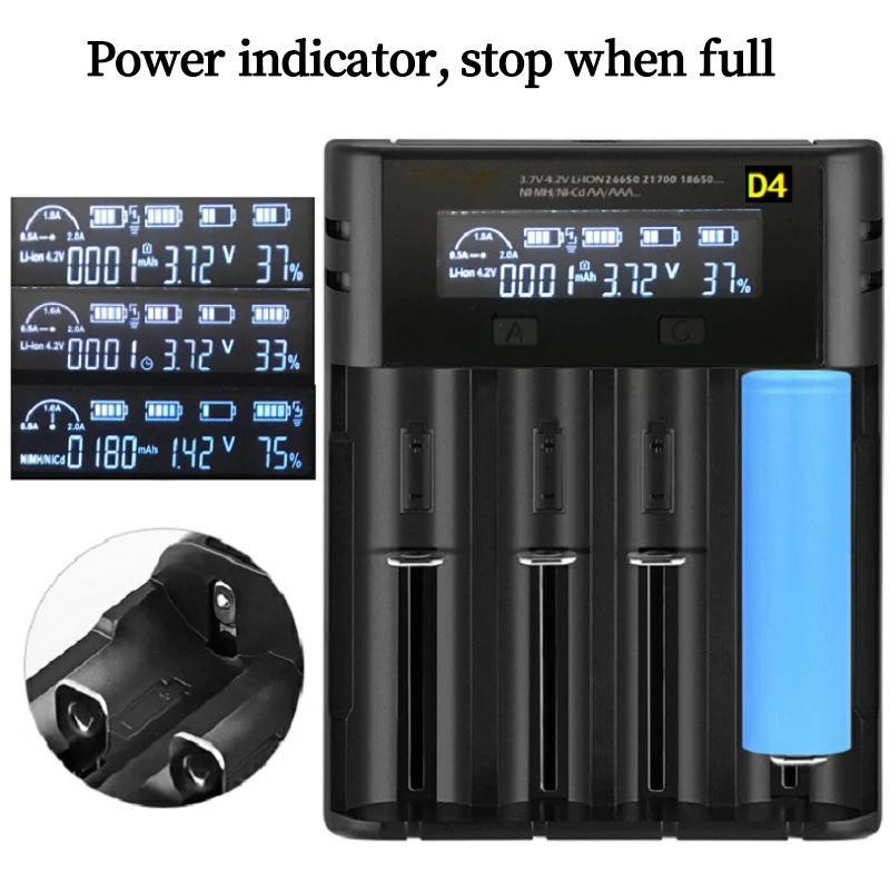4 слота USB smart LCD дисплей 3 7 V литиевое зарядное устройство для батарей 21700 18650 16340 14500