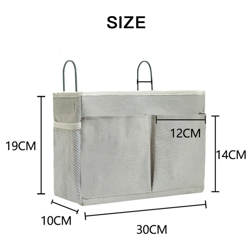 

Bedside Storage Organizer Hanging Caddy Bed Holder Pockets Dormitory Student Bedside Storage Hanging Bag Canvas Storage Bucket