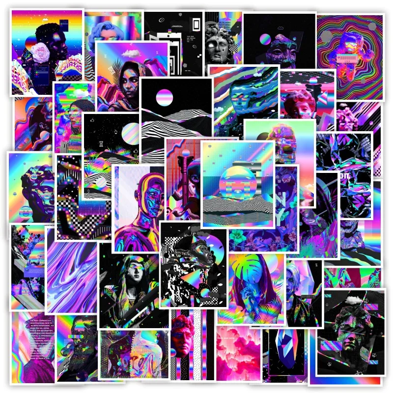 

10/50PCS Psychedelic Colorful Graffiti Anime Stickers Aesthetics Laptop Guitar Luggage Waterproof Car Cool Sticker Decal Kid Toy