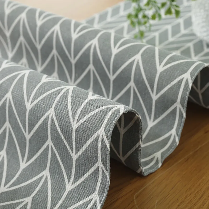 Современная настольная дорожка из хлопка и льна серая для свадебной вечеринки с