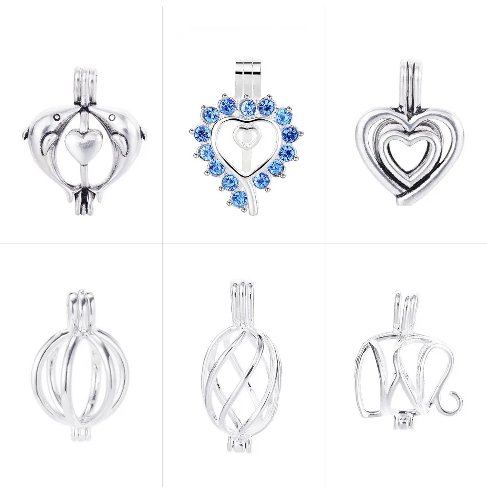 10 шт. латунный подвесной медальон для эфирных масел|cage pendant|locket pendantcage locket pendants |