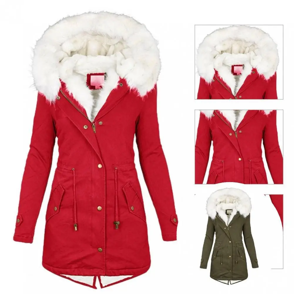 

Cold Resistant Waist Tight Fleece Lined Multi Pockets Winter Jacket for Office