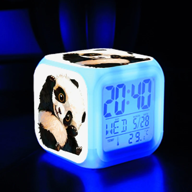 Цифровой будильник с изображением милой панды и животных | Дом сад