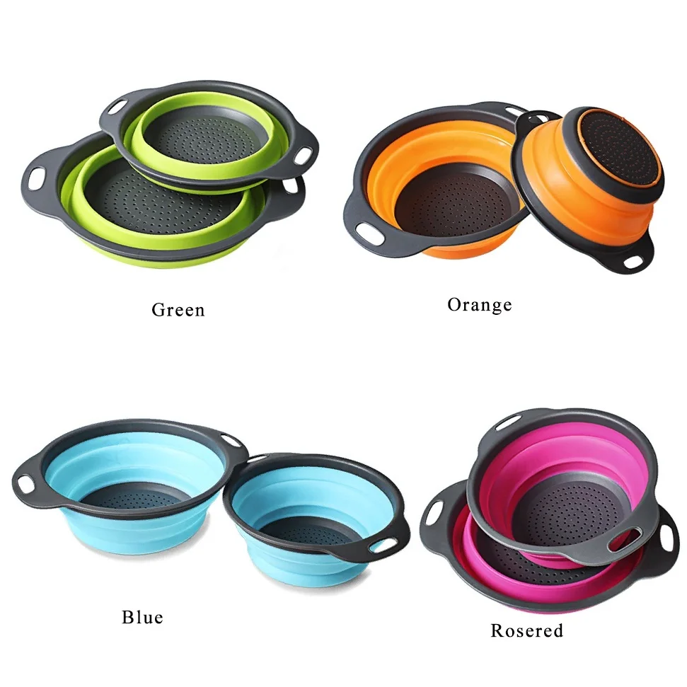 Кухонные принадлежности инструменты Силиконовый складной кухонный дуршлаг для