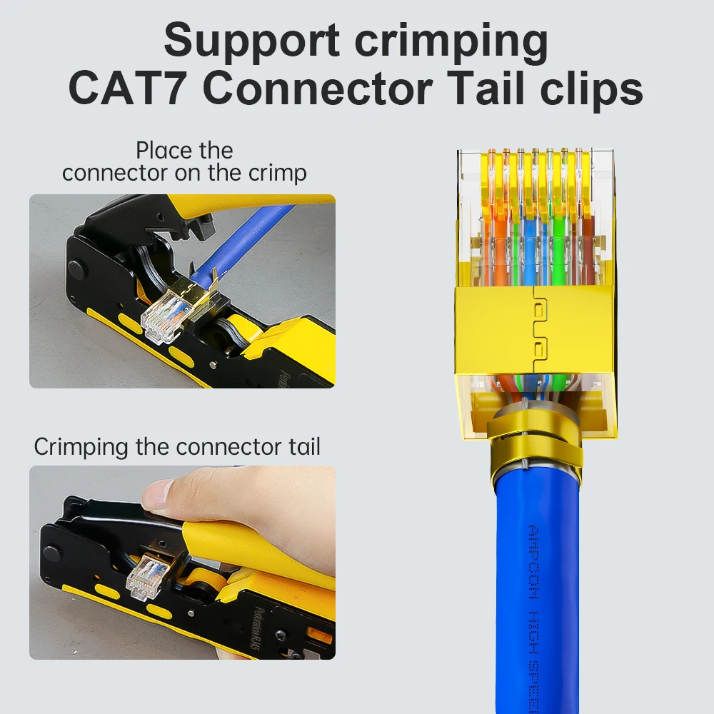 Обжимной инструмент AMPCOM RJ45 для стандартных и концевых разъемов RJ45/RJ11 Cat7/6a/6/5e/5 |