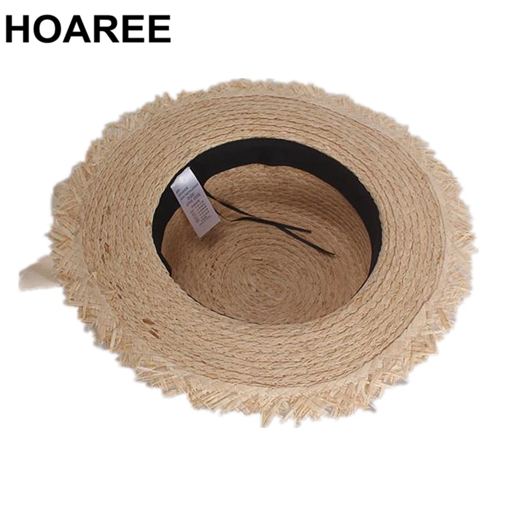 HOAREE белая шляпа от солнца с бантом из рафии Корейская винтажная Кепка плоским