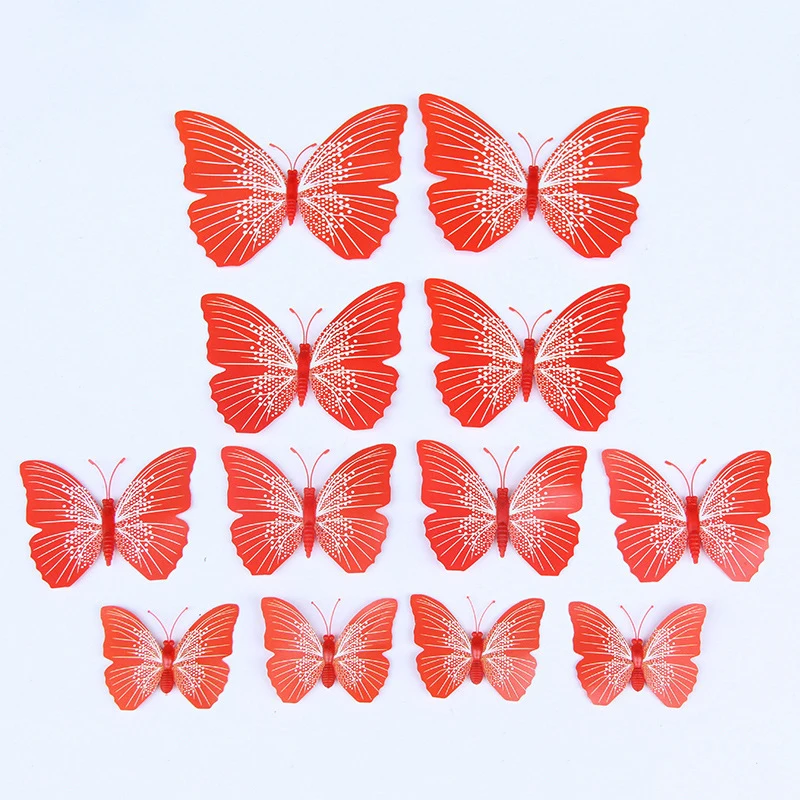 

Двухслойные настенные наклейки бабочки 12 шт.
