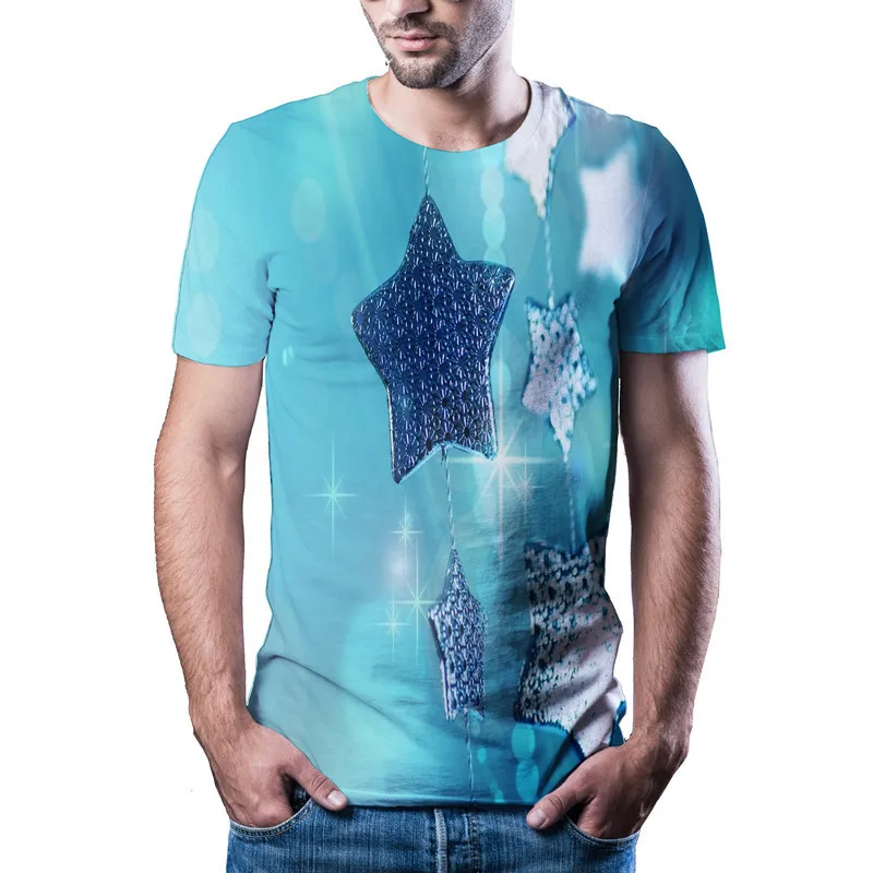 

2020 New Summer Men's 3D Three-Dimensional T-Shirt Comfortable Fashion Sports Training Thin Hip Hop Breathable Short Sleeve