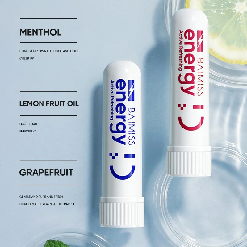 BAIMISS травяное дневное носовое масло мятный цилиндр эфирное легко носить с собой 2