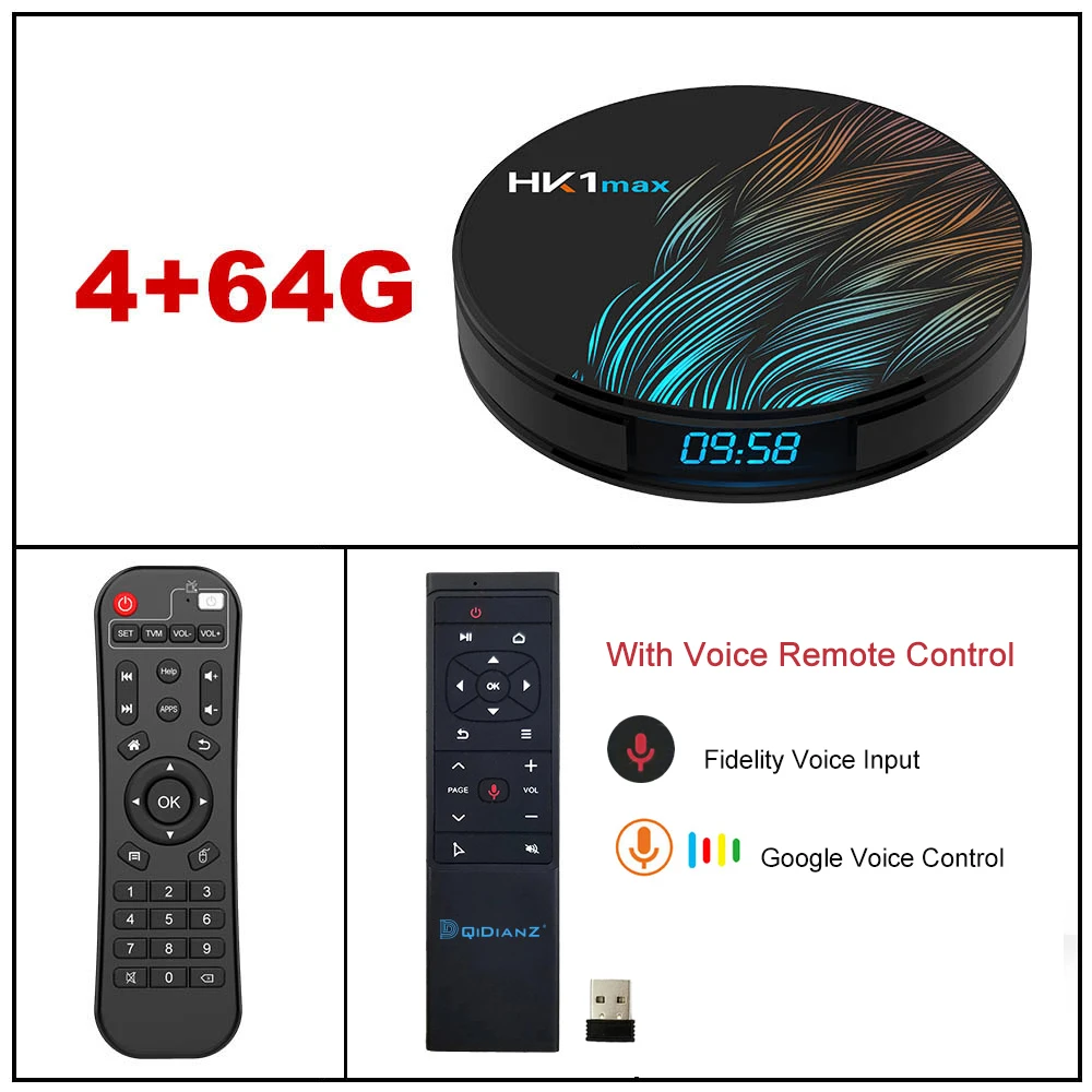 HK1MAX Android 9,0 Smart tv Box четырехъядерный 2,4G/5G Wifi BT 4,0 DDR3 Netflix 4K HDR медиаплеер VS X96 HK1 MAX Мини приставка - Цвет: 4g 64g mt12