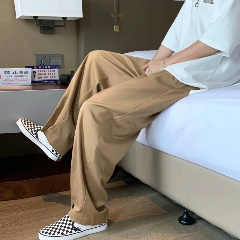 

Summer Thin Casual Pants Men's Fashion Business Society Mens Suit Pants Korean Loose Straight-leg Dress Pants Men Trousers M-2XL