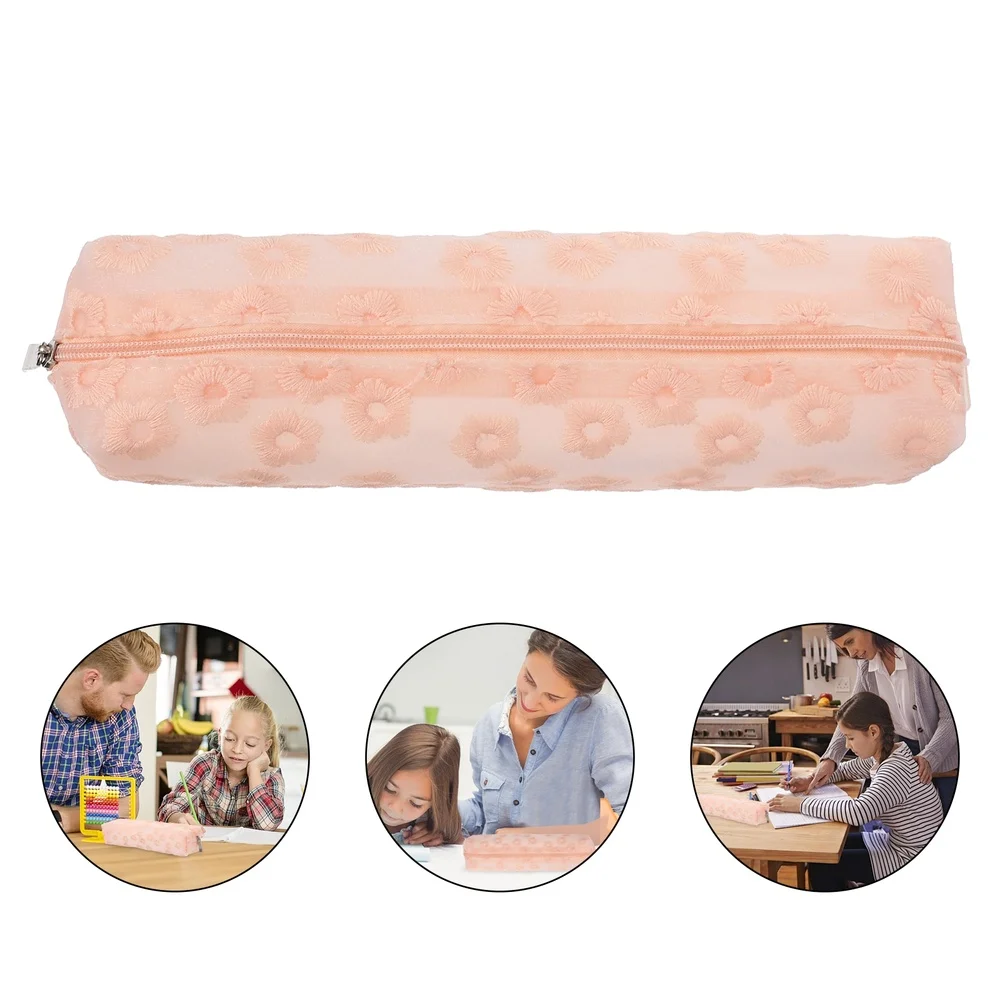

1pc Multi-functional Pencil Case Embroidered Pattern Large Capacity Pen Bag