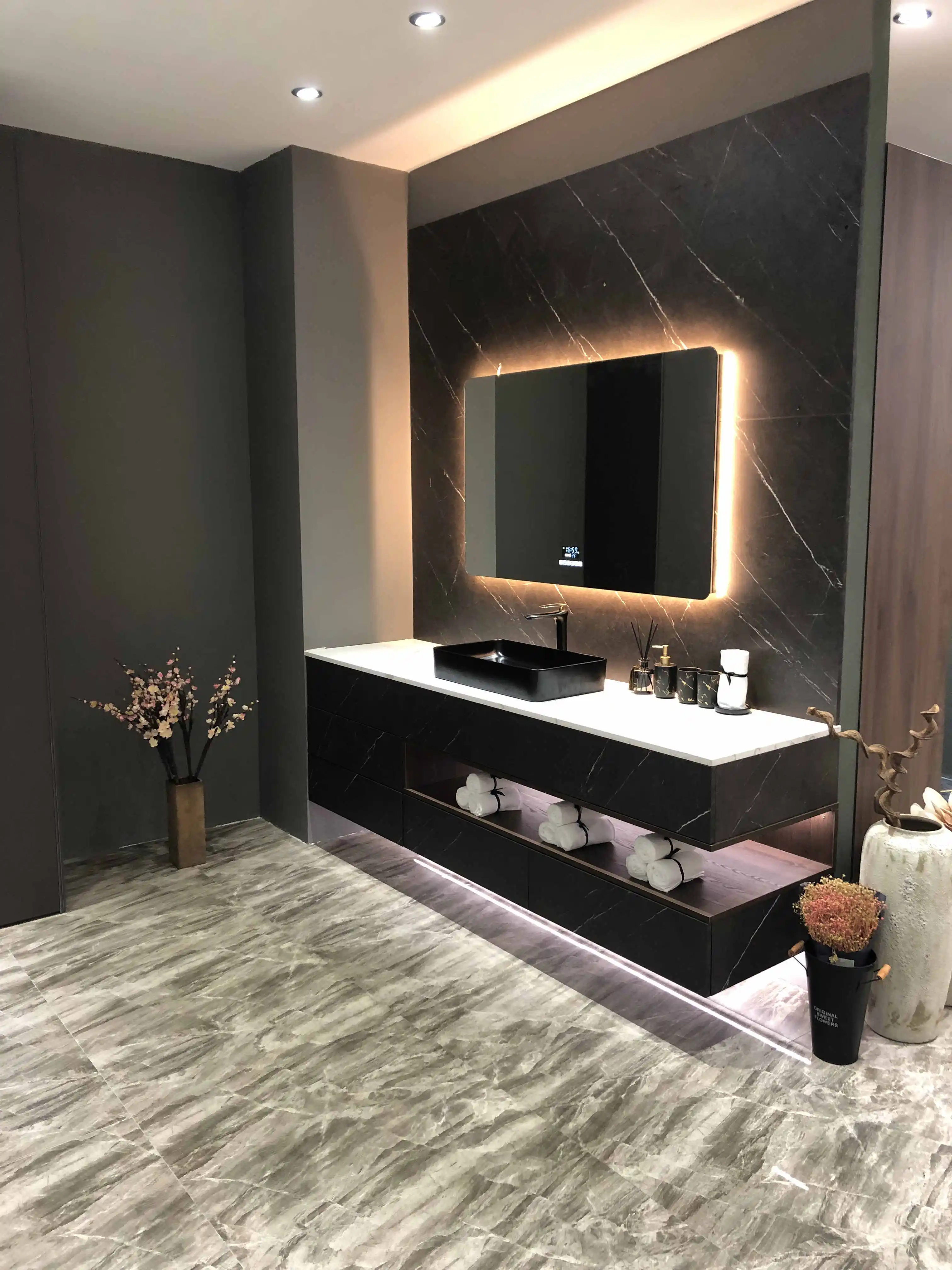 Современный индивидуальный шкафчик под раковину умное освещение для ванной