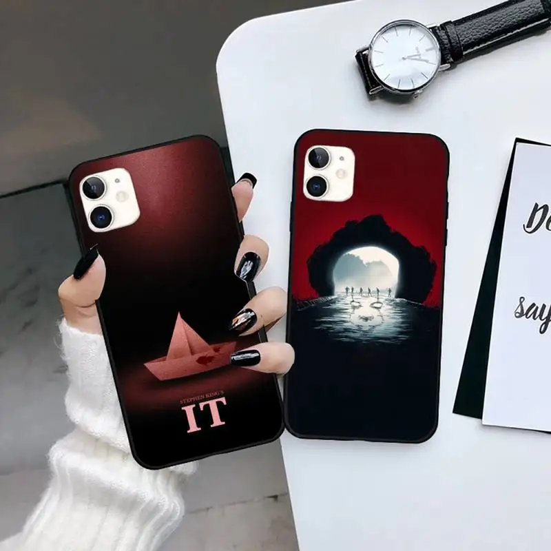 

It Chapter Pennywise Horror Movie Phone Case Black Color For iPhone 13 12 11 Mini Pro Max X XR XS 7 8 6 6s Plus SE Cover Funda