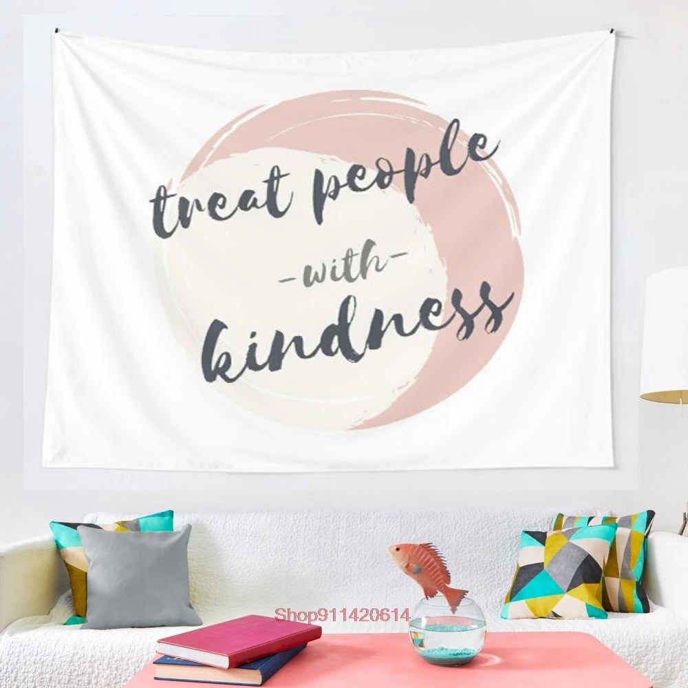 

Treat people with kindness tapestry wall decoration Mandala tapestry witchcraft Bohemian Hippie home decoration yoga mat