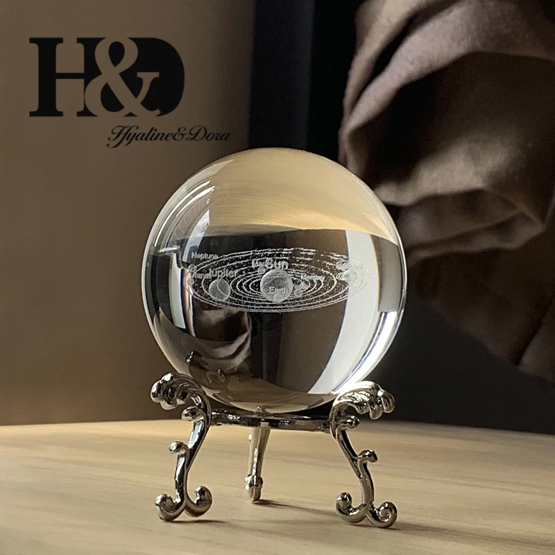 3D лазерная гравировка H & D 60 мм шарик на солнечной батарее стеклянный исцеляющий
