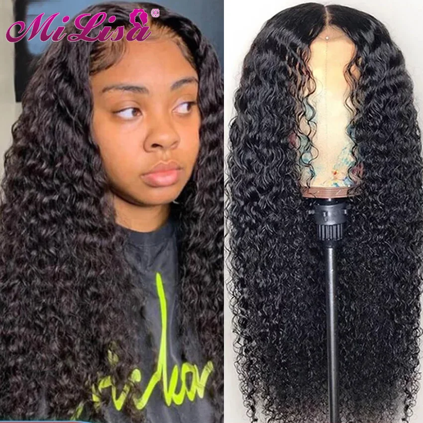 

Deep Wave Frontal Wig Human Hair Wig Brazilian 5x5 Lace Closure Wig For Black Women 30 Inch Remy Curly Human Hair Lace Front Wig