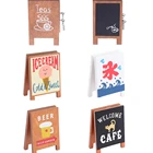 1 шт. винтажный миниатюрный магазин, декоративная рекламная доска 1:12, мебель для кукольного домика, игрушки для кафе, пива, десертов, Рекламные Знаки