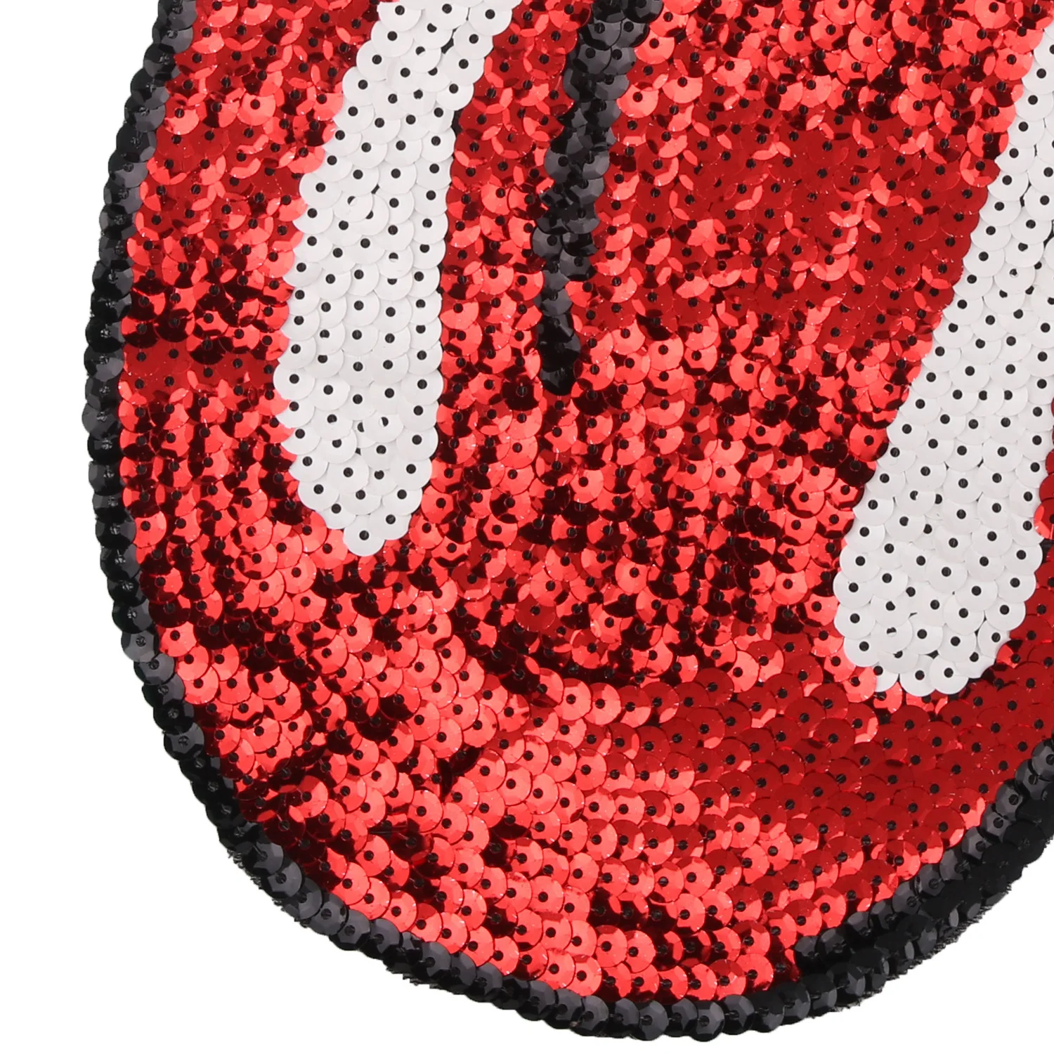 Красные нашивки с большим ртом и блестками нашивка на одежду сумки мультяшная