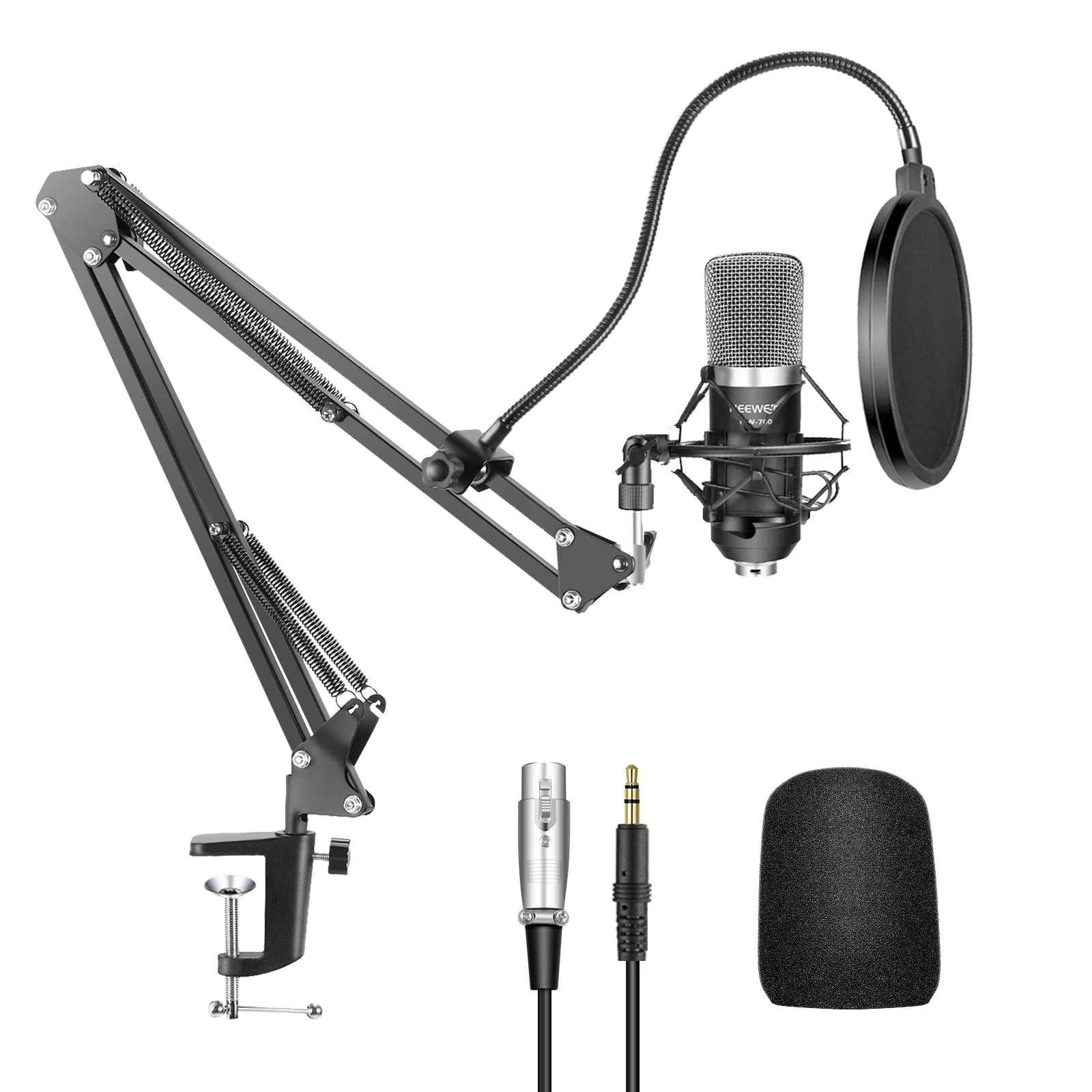 

Neewer NW-700 Studio Condenser Microphone Kit for PC Karaoke Youtube Professional Recording Broadcast Mikrofon with Stand