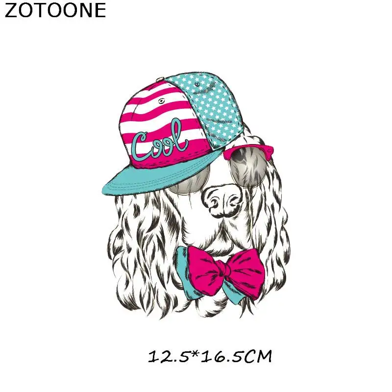 ZOTOONE милая собака мультфильм Железная на патч для детей наклейка на одежду DIY животных Тепловая аппликация передачи для футболки с принтом G - Цвет: 346