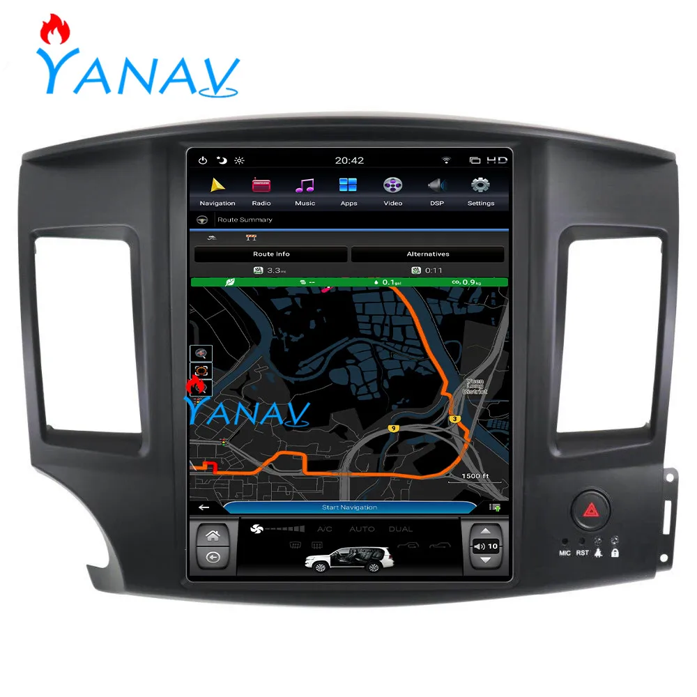 

12.1 inch Car Radio dvd Android 9.0 Player For-Mitsubishi Lancer EVO 2007-2016 GPS Navigation Tesla style Vertical screen Suppor