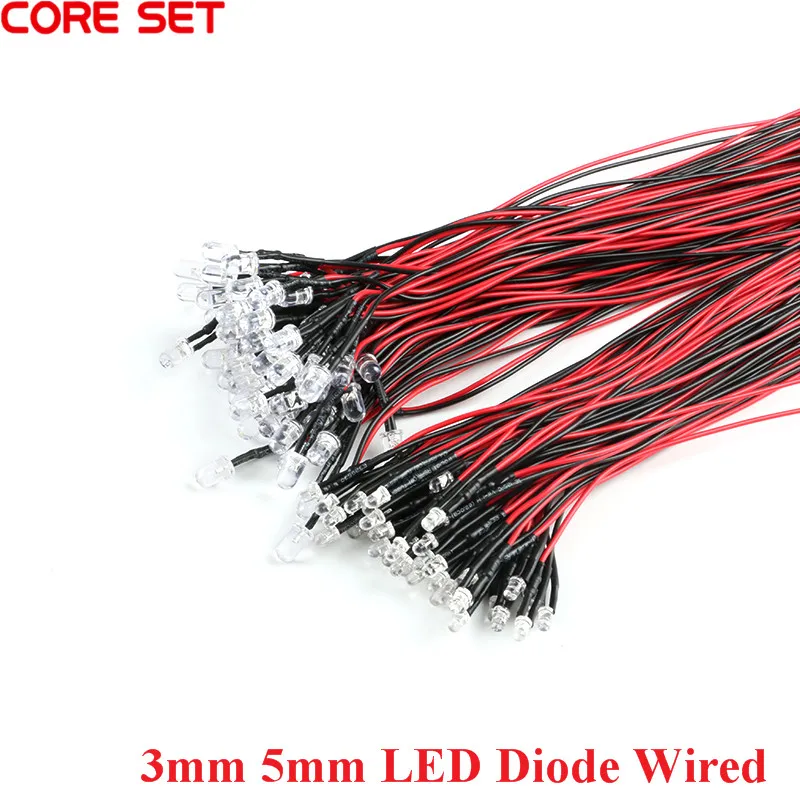 5 шт. 3 мм светодиодный светильник с диодным излучением проводная лампа модель для