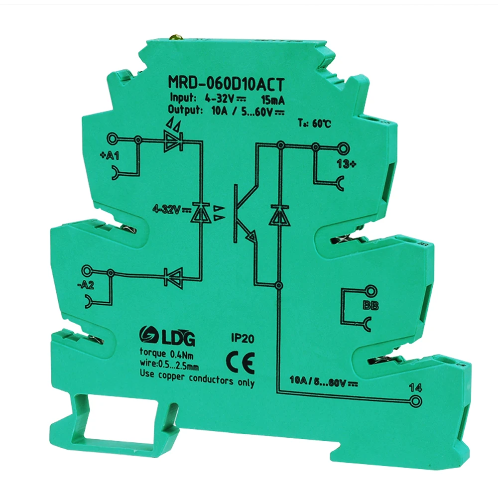 10 шт./лот MRD-060D10ACT Mini PLC интерфейсный твердотельный релейный модуль Ouput 10A 1-60VDC SSR