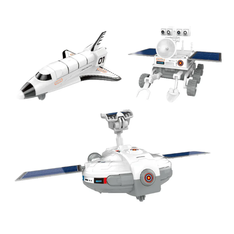 3 в 1 Солнечная Игрушка Головоломка DIY Космический Шаттл лунный Ровер космическая